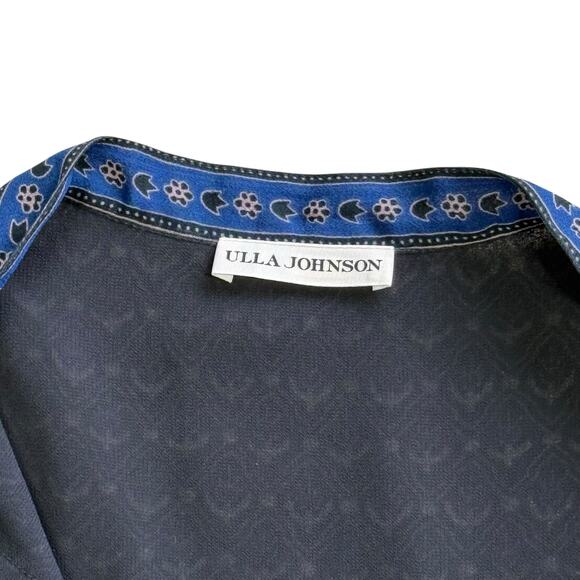 Ulla Johnson Amala Print Silk Double Tassel Sheer Peasant Top Size 0 - Picture 10 of 14